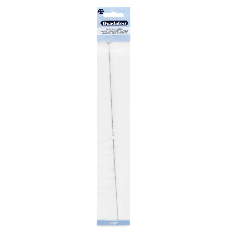 Beadalon Elastic Stretch Cord Beading Needle, Stainless Steel, 10.75 in Length, 1 pc, Easily Transfer Beads on Stretch Cord - Image 1